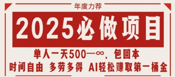 2025必做项目，时间自由，多劳多得，日入多张无上限 - 163资源网-163资源网