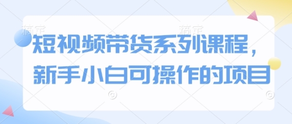 短视频带货系列课程，新手小白可操作的项目 - 163资源网-163资源网