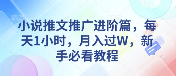 小说推文推广进阶篇，每天1小时，月入过W，新手必看教程 - 163资源网-163资源网