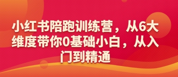 小红书陪跑训练营，从6大维度带你0基础小白，从入门到精通 - 163资源网-163资源网